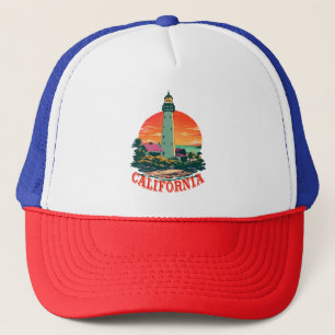 Casquette Vue coucher de soleil du phare de Californie