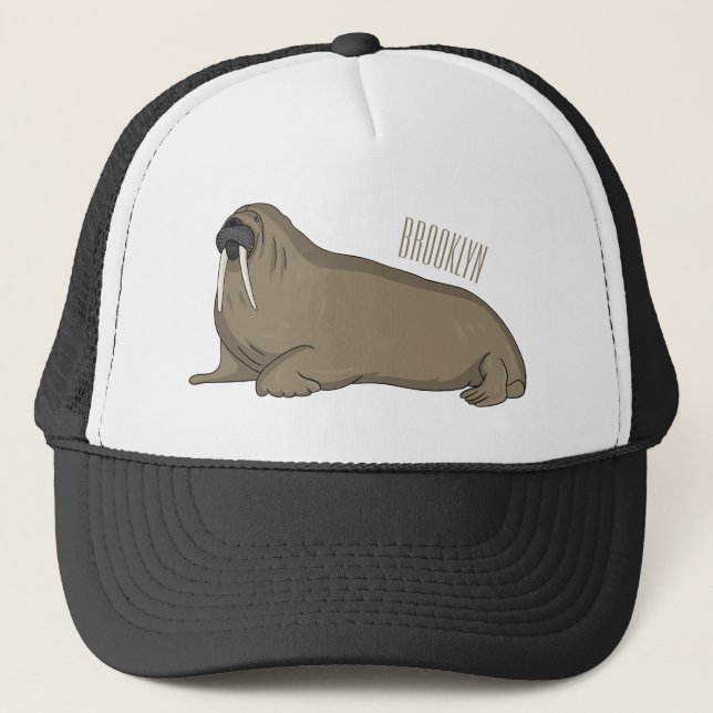 Casquette Walrus cartoon illustration (Devant)