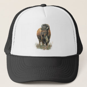 Casquette Watercolor Bison Buffalo Wildlife Animal Nature