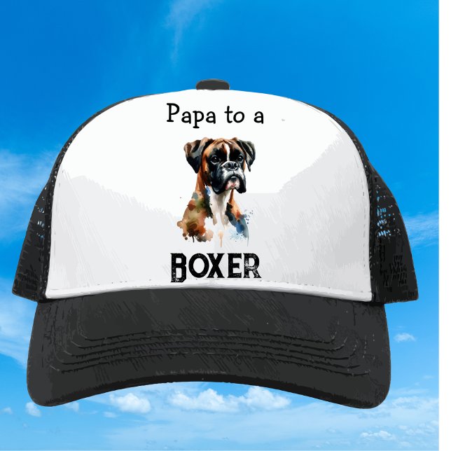 Casquette Watercolor Boxer Papa Brown Personalize (Créateur téléchargé)