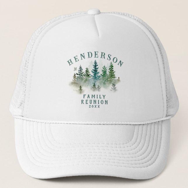 Casquette Watercolor PineTrees Family Reunion Button (Devant)