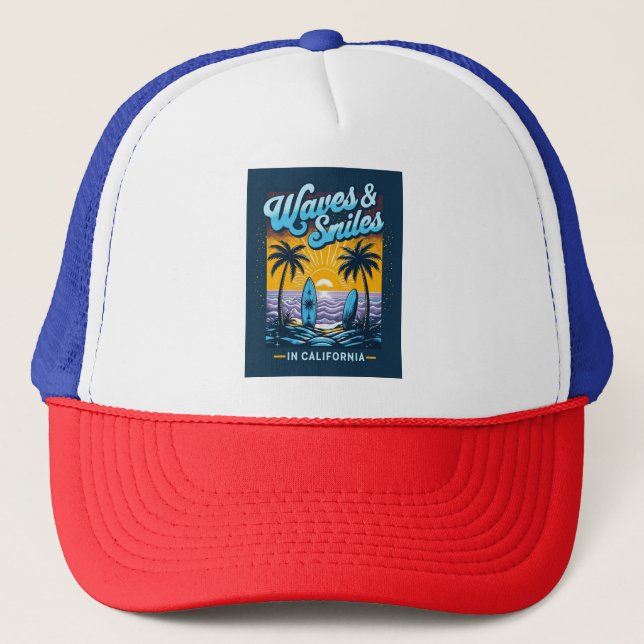 Casquette  Waves & Smiles in California – Beach Vibes Cap (Devant)