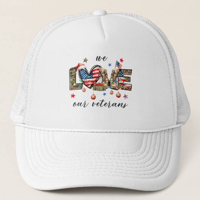 Casquette We Love Our Veterans Christmas | Festive Patriotic (Devant)