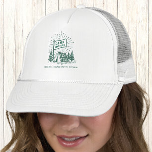 Casquette Week-end de camping pour filles célibataires rétro