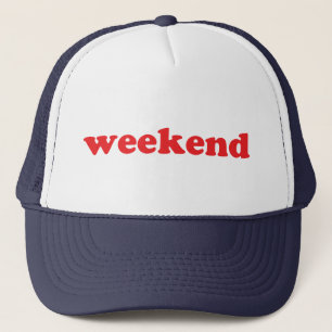 Casquette Weekend rouge gris moderne typographie fun cool dr