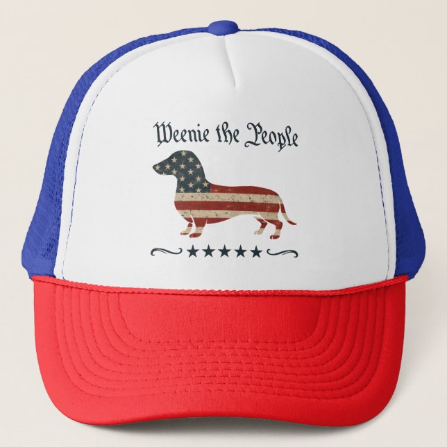 Casquette Weenie Le Peuple Dachshund 4 juillet (Devant)