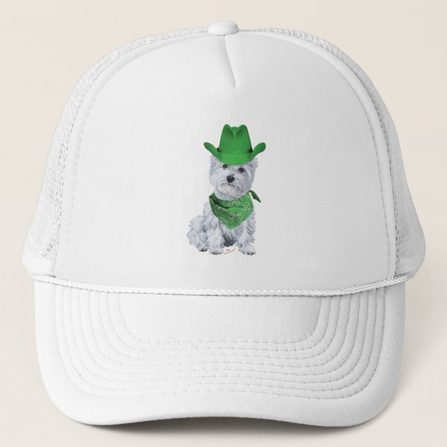 Casquette Westie Cowboy en Vert (Devant)