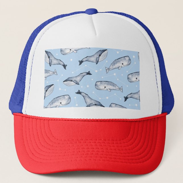 Casquette Whale Wonders : Aquarelle Starry Sky (Devant)