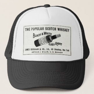 Casquette whisky Buchanan noir et blanc