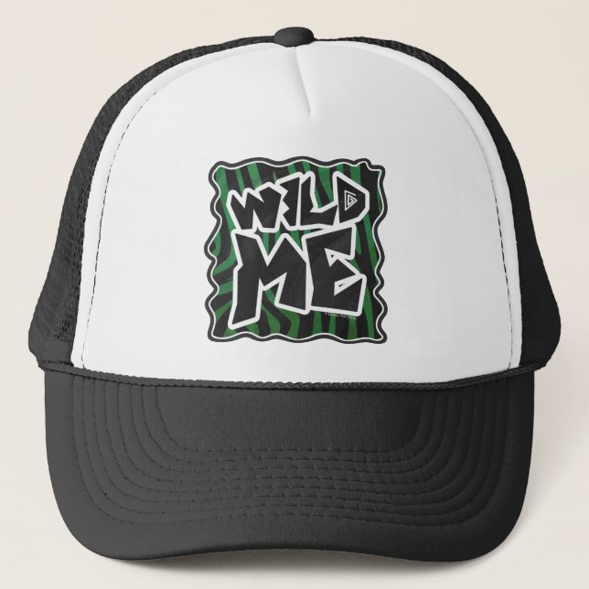 Casquette Wild Me vert et noir zèbre modèle (Devant)