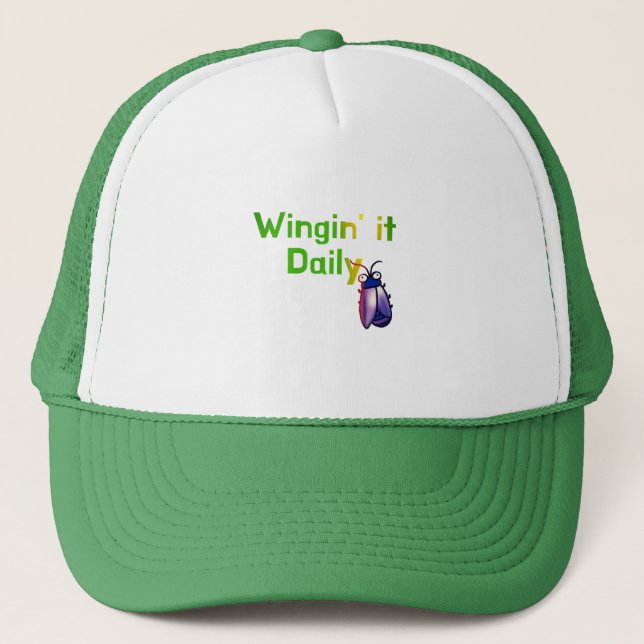 Casquette Wingin It Daily Funny Bug Humor (Devant)