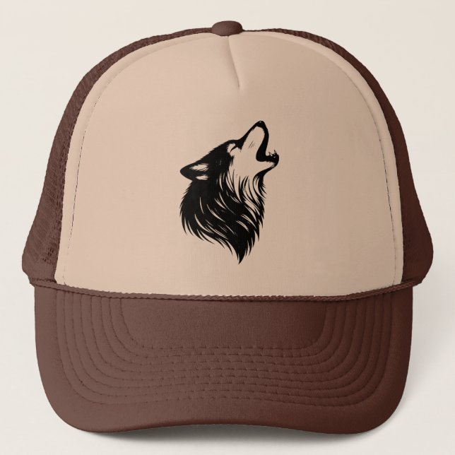 Casquette Wolf Howling Silhouette (Devant)