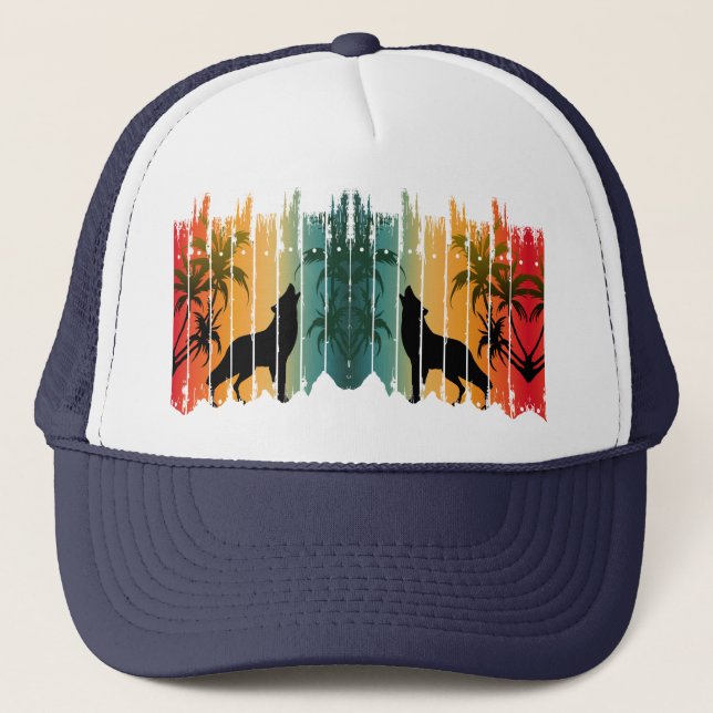 Casquette Wolf Howling Sunset Trucker (Devant)