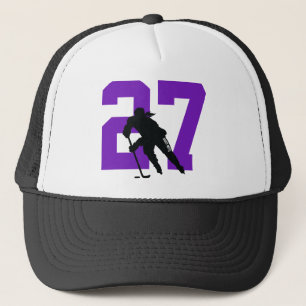 Casquette Women's Custom Hockey Player Number Purple Black