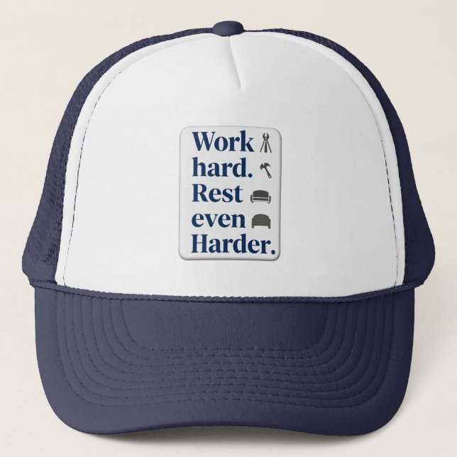 Casquette Work Hard Rest Even Harder Bold Typography Shirt (Devant)