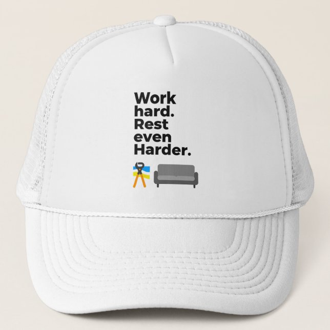Casquette Work Hard Rest Even Harder Minimal Quote Design (Devant)