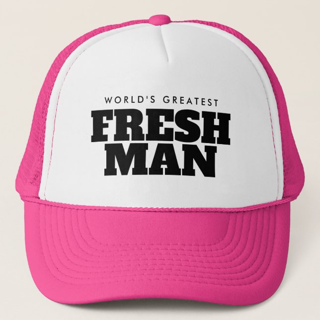 Casquette World's Greatest Freshman pink girl's Trucker Hat (Devant)