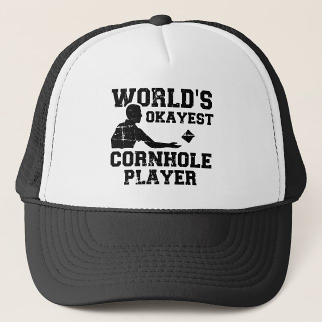 Casquette World's okayest cornhole player (Devant)