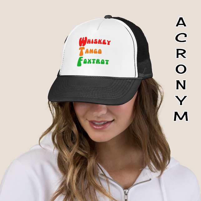 Casquette WTF Whiskey Tango Foxtrot amusant acronyme en lett (Créateur téléchargé)