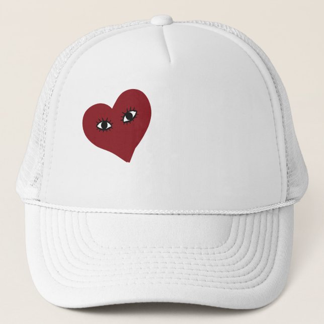 Casquette Yeux rouges de coeur (Devant)