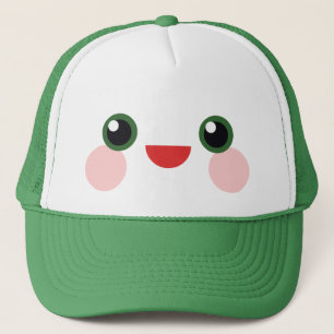 Casquette Yeux verts kawaii visage doux et heureux délice