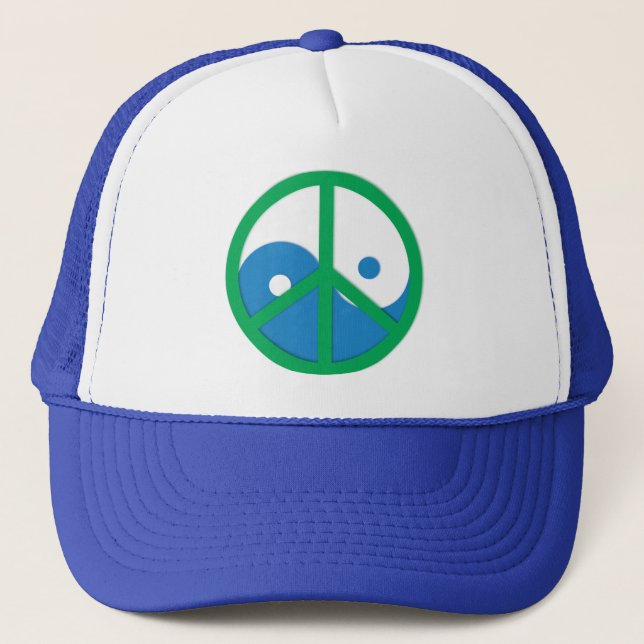 Casquette Yin-Yang avec signe de paix (Devant)