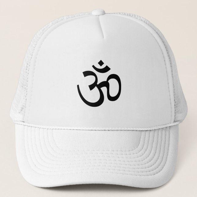 Casquette Yoga, Om Aum Icon, Ohm Hinduism Symbole noir blanc (Devant)