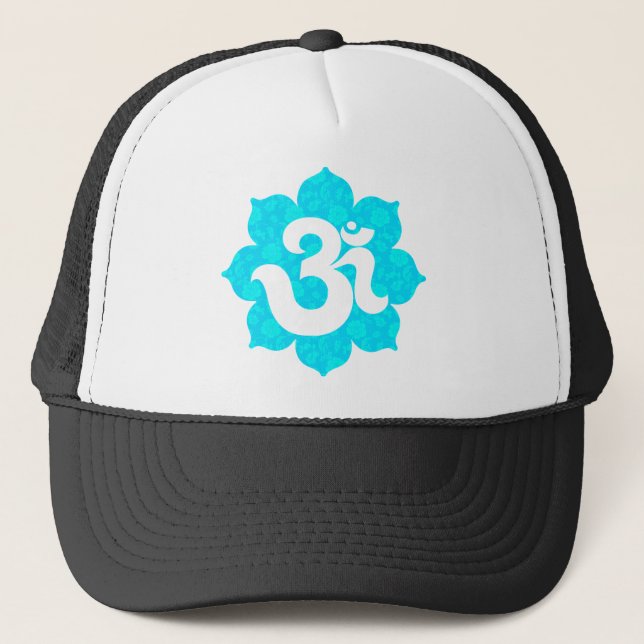 Casquette Yoga OM dans Lotus bleu-clair (Devant)