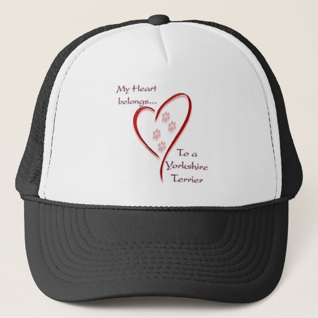 Casquette Yorkshire Terrier Coeur Appartient (Devant)