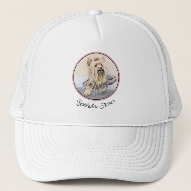 Casquette Yorkshire Terrier Peinture - Cute Original Chien A (Devant)