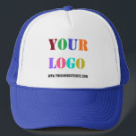 Casquette Your Business Logo and Custom Text Promotional Hat<br><div class="desc">Custom Font and Color - Personalized Trucker Hats with Your Company Logo and Text Promotional Business Hat / Baseball Caps Gift - Add Your Logo / Image - Photo or QR Code / and Website or Custom Text - Resize and move elements with Customization tool. Choose font / size /...</div>