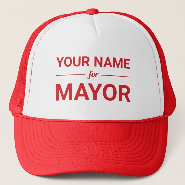 Casquette Your Name for Mayor Custom Text Election Support (Devant)
