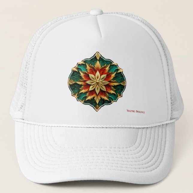 Casquette Yuletide Opulence : Threads dorés de Noël (Devant)