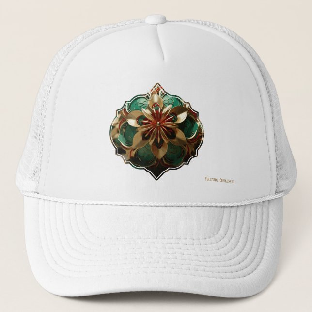 Casquette Yuletide Opulence : Threads dorés de Noël (Devant)