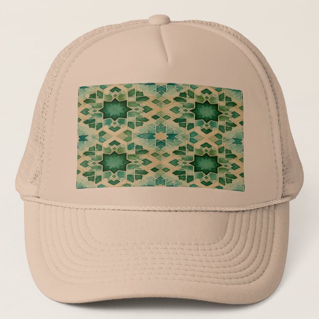 Casquette Zellige Vert Turquoise (Devant)