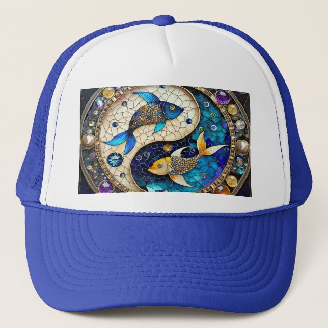 Casquette Zodiac - Poissons de poisson Yin et Yang (Devant)