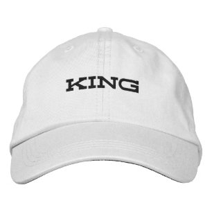 Casquettes Chapeaux Blancs Brodé Texte Roi