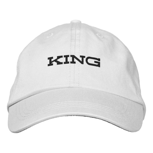 Casquettes Chapeaux Blancs Brodé Texte Roi (Devant)
