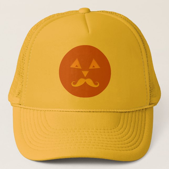Casquettes Citrouilles d'Halloween Mustache (Devant)