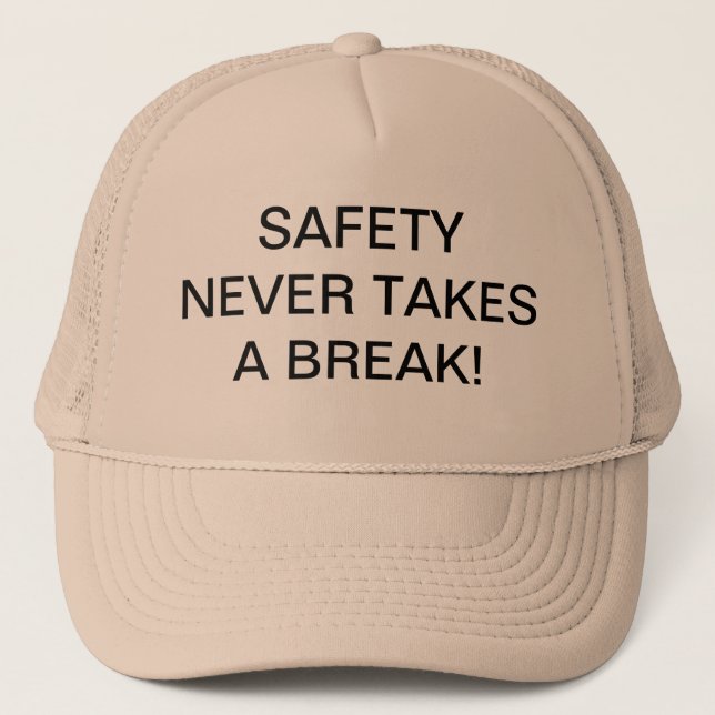 CASQUETTES DE CAMIONNEUR AVEC SAFETY-SLOGAN. (Devant)