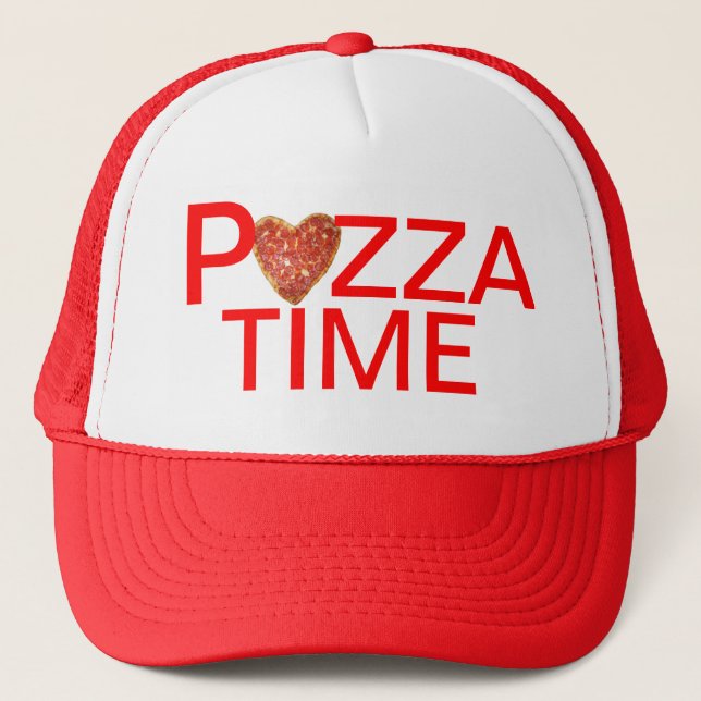 Casquettes de camionneur de temps de pizza (Devant)