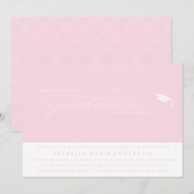 CASQUETTES DE L'ENTRÉE AU DIPLÔME | INVITATION À L (Devant / Derrière)