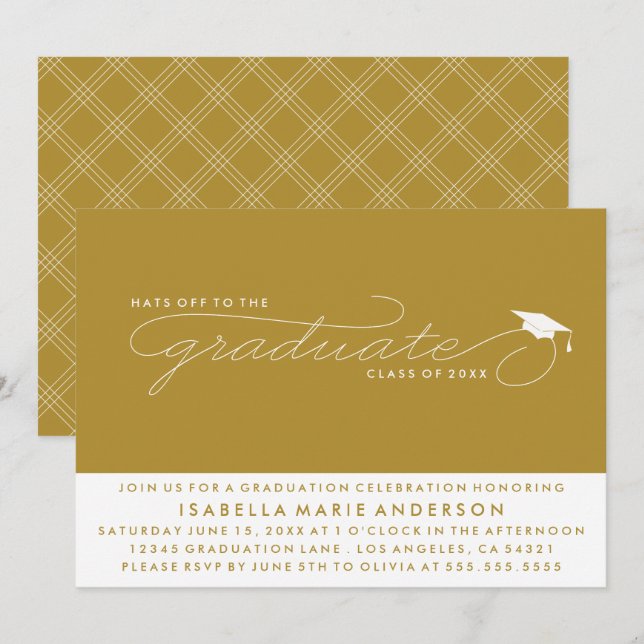 CASQUETTES DE L'ENTRÉE AU DIPLÔME | INVITATION À L (Devant / Derrière)
