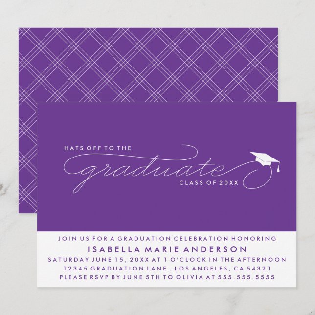 CASQUETTES DE L'ENTRÉE AU DIPLÔME | INVITATION À L (Devant / Derrière)