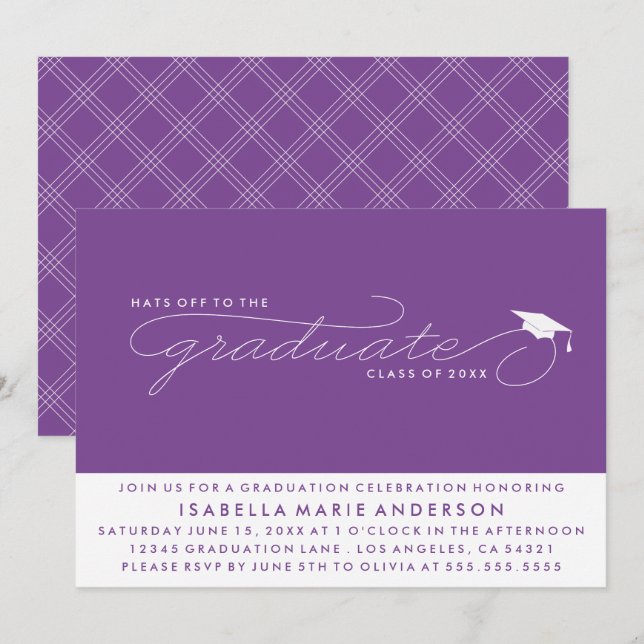 CASQUETTES DE L'ENTRÉE AU DIPLÔME | INVITATION À L (Devant / Derrière)