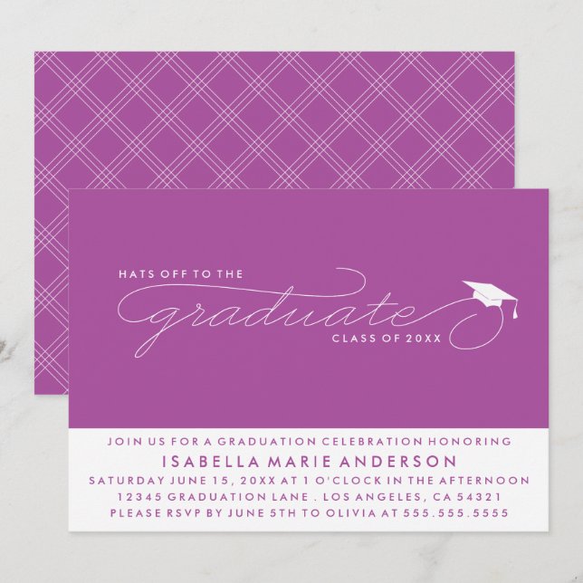 CASQUETTES DE L'ENTRÉE AU DIPLÔME | INVITATION À L (Devant / Derrière)