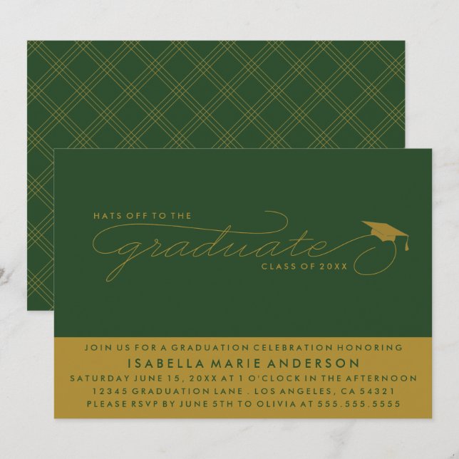 CASQUETTES DE L'ENTRÉE AU DIPLÔME | INVITATION À L (Devant / Derrière)