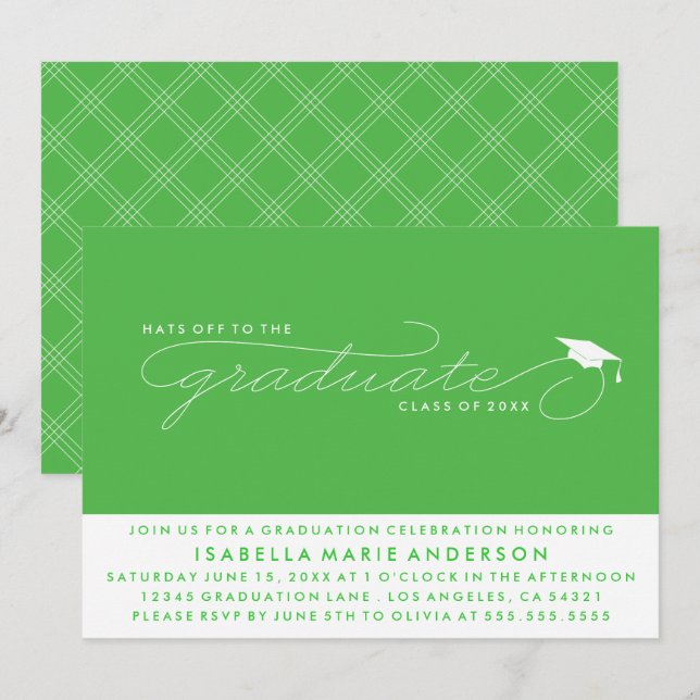 CASQUETTES DE L'ENTRÉE AU DIPLÔME | INVITATION À L (Devant / Derrière)