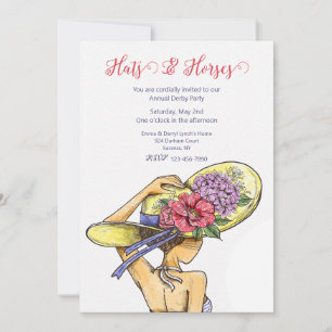 Casquettes et chevaux Derby Party Invitation