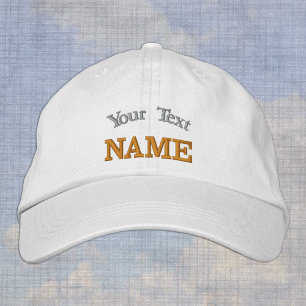 Casquettes personnalisés, texte personnalisé blanc